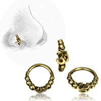 Load image into Gallery viewer, Nostril Stecker Nasenringe Piercing antik golden Messing Stein 0.8 mm - chic-net.de
