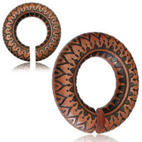 Load image into Gallery viewer, Ohr Donut Piercing Zacken Holz Ohrgewicht Ring - chic-net.de
