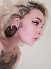 Load image into Gallery viewer, Ohr Holz Piercing Tigerholz Ohrgewicht Ring Donut - chic-net.de
