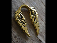 Cargar imagen en el visor de la galería, Ohrgewicht 14mm Dehner Edelstahl gold PVD Spiral Flügel - chic-net.de
