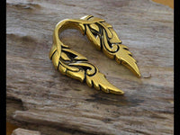 Cargar imagen en el visor de la galería, Ohrgewicht 14mm Dehner Edelstahl gold PVD Spiral Flügel - chic-net.de
