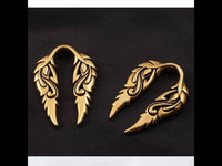 Cargar imagen en el visor de la galería, Ohrgewicht 14mm Dehner Edelstahl gold PVD Spiral Flügel - chic-net.de
