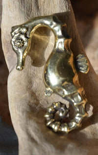 Cargar imagen en el visor de la galería, Ohrgewicht 4mm Hook Dehner Messing Seepferdchen 40mm - chic-net.de
