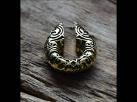 Cargar imagen en el visor de la galería, Ohrgewicht Brass 12mm Tropfen Spiralen Schlüsselloch - chic-net.de
