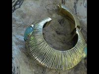 Cargar imagen en el visor de la galería, Ohrgewicht Brass 6mm Clicker Piercing grüne Jade Creole - chic-net.de
