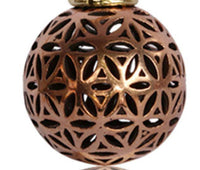 Load image into Gallery viewer, Ohrgewicht Kugel Lebensblume 4mm Piercing Brass Ohrring gold Hook Bronze rötlich - chic-net.de
