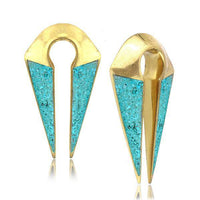Cargar imagen en el visor de la galería, Ohrgewicht Messing Pfeil 6mm 2ga crushed Türkis Dehner - chic-net.de
