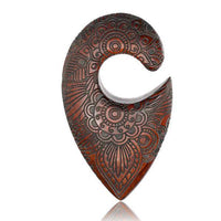 Load image into Gallery viewer, Ohrgewicht Narraholz Tropfen 16mm Piercing Blumen - chic-net.de
