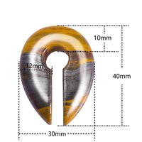 Cargar imagen en el visor de la galería, Ohrgewicht Natur Stein 12mm Tropfen Schlüsselloch braun.
