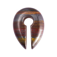 Cargar imagen en el visor de la galería, Ohrgewicht Natur Stein 12mm Tropfen Schlüsselloch braun.
