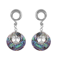 Load image into Gallery viewer, Ohrgewicht Piercing Edelstahl Abalone Baum des Lebens - chic-net.de
