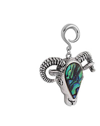 Load image into Gallery viewer, Ohrgewicht Piercing Hook Edelstahl Abalone Widder Kuh - chic-net.de
