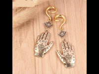 Load image into Gallery viewer, Ohrgewicht Piercing Hook Edelstahl Auge Hand der Fatima - chic-net.de
