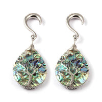 Cargar imagen en el visor de la galería, Ohrgewicht Piercing Hook Edelstahl Paua silber Baum - chic-net.de
