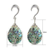 Cargar imagen en el visor de la galería, Ohrgewicht Piercing Hook Edelstahl Paua silber Baum - chic-net.de
