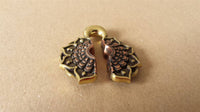 Load image into Gallery viewer, Ohrgewichte Lobe Piercing Lotus Blüte Brass antik gold Kupfer rotgold 18mm 40,3g - chic-net.de
