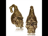 Load image into Gallery viewer, Ohrgewichte Piercing Brass antik golden Gothic Skull Risse 32 g - chic-net.de
