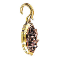 Load image into Gallery viewer, Ohrgewichte Piercing Ganesha Om Brass antik golden Kupfer Inlay rotgolden 20 g - chic-net.de
