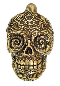 Load image into Gallery viewer, Ohrgewichte Piercing Messing Haken Ohrhänger antik gold 4mm 6mm Calavera Buddha - chic-net.de

