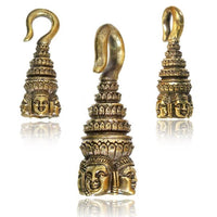 Load image into Gallery viewer, Ohrgewichte Piercing Messing Haken Ohrhänger antik gold 4mm 6mm Calavera Buddha - chic-net.de
