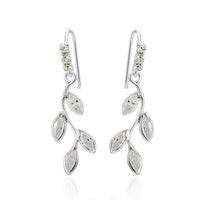 Cargar imagen en el visor de la galería, Ohrhänger Ohrringe 925er Sterling Silber nickelfrei Damen Zirkonia Blätter - chic-net.de
