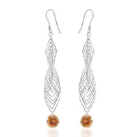 Cargar imagen en el visor de la galería, Ohrhänger Ohrringe 925er Sterling Silber nickelfrei Damen Zirkonia Rauten - chic-net.de
