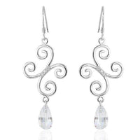 Cargar imagen en el visor de la galería, Ohrhänger Ohrringe 925er Sterling Silber nickelfrei Damen Zirkonia Schnörkel - chic-net.de
