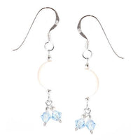 Load image into Gallery viewer, Ohrhänger Sterling Silber Ohrringe Damen Schmuck Perlmutt Glaskristall Perlen Blau Weiß Glitzer - chic-net.de
