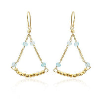 Load image into Gallery viewer, Ohrringe 18 karat vergoldet blau Tortenstück facettiert Perlen Kristall nickelfrei Ketten - chic-net.de
