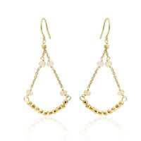 Load image into Gallery viewer, Ohrringe 18 karat vergoldet gelb Tortenstück facettiert Perlen Kristall nickelfrei Ketten - chic-net.de
