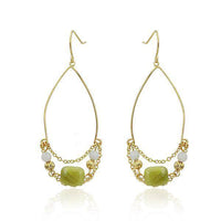 Load image into Gallery viewer, Ohrringe 18 karat vergoldet Ketten eckig rund Steine grün blau Tropfen nickelfrei - chic-net.de
