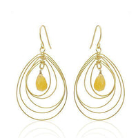 Load image into Gallery viewer, Ohrringe 18 karat vergoldet Stein Tropfen orange dreidimensional nickelfrei facettiert gold - chic-net.de
