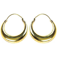 Cargar imagen en el visor de la galería, Ohrringe 30 mm Creolen Sichel dick glänzend Messing antik golden Tribal nickelfrei Piercing Schmuck - chic-net.de
