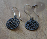 Load image into Gallery viewer, Ohrringe 925 Sterling Silber schwarz Blume des Lebens - chic-net.de
