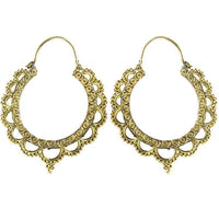 Load image into Gallery viewer, Ohrringe Bögen Kreise Spitze rund Messing antik golden Tribal nickelfrei Piercing Brass Schmuck - chic-net.de
