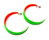 Load image into Gallery viewer, Ohrringe Creolen knallig neon Farben Ohrring Damen Metall nickelfrei Edelstahl Stecker Ringe - chic-net.de
