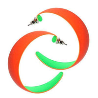 Load image into Gallery viewer, Ohrringe Creolen knallig neon Farben Ohrring Damen Metall nickelfrei Edelstahl Stecker Ringe - chic-net.de
