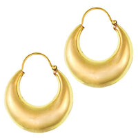 Load image into Gallery viewer, Ohrringe Creolen Sichel dick glänzend Messing Brass antik golden Tribal nickelfrei Piercing Bronze - chic-net.de
