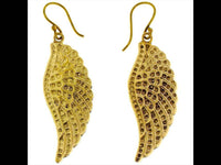Load image into Gallery viewer, Ohrringe Flügel Engel Messing antik golden Tribal Ohrhänger nickelfrei Brass Schmuck Piercing - chic-net.de
