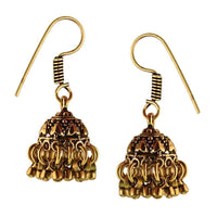 Load image into Gallery viewer, Ohrringe Halbkugel Herzen Schlösser Messing antik golden Ohrhänger nickelfrei Piercing Tribal - chic-net.de
