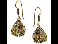 Load image into Gallery viewer, Ohrringe Jhumka Quaste Schlösser Messing antik gold - chic-net.de
