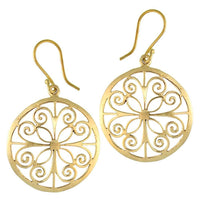 Load image into Gallery viewer, Ohrringe Kreis Mandel Spiralen Messing Brass antik golden Tribal Ohrhänger nickelfrei Schmuck - chic-net.de
