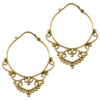 Load image into Gallery viewer, Ohrringe Kreis Spiralen Kugeln Messing Brass antik golden Tribal nickelfrei Piercing Schmuck - chic-net.de
