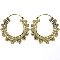Load image into Gallery viewer, Ohrringe Kreise Dreiecke Punkte rund Messing Brass antik golden Tribal nickelfrei Schmuck Piercing - chic-net.de
