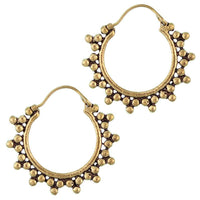 Cargar imagen en el visor de la galería, Ohrringe Kugel Dreiecke oxidiert Tribal Messing Brass antik golden nickelfrei Schmuck Piercing - chic-net.de
