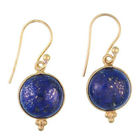 Cargar imagen en el visor de la galería, Ohrringe Lapis Kreis Dreieck Messing antik golden Damen Ohrhänger nickelfrei Schmuck - chic-net.de
