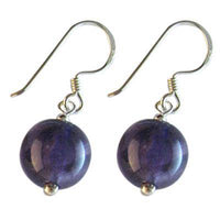 Load image into Gallery viewer, Ohrringe Lapis Lazuli rund blau gold 925er Sterlingsilber 10mm Ø - chic-net.de
