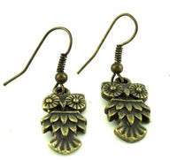 Load image into Gallery viewer, Ohrringe Messing Damen Ohrhänger Kupfer Ohrschmuck Schmuck Eule - chic-net.de
