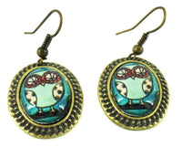 Load image into Gallery viewer, Ohrringe Messing Damen Ohrhänger Kupfer Ohrschmuck Schmuck oval Raisin Eule - chic-net.de
