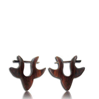 Cargar imagen en el visor de la galería, Ohrringe Narraholz Holz Creolen Horn Pin Stick Hirsch - chic-net.de
